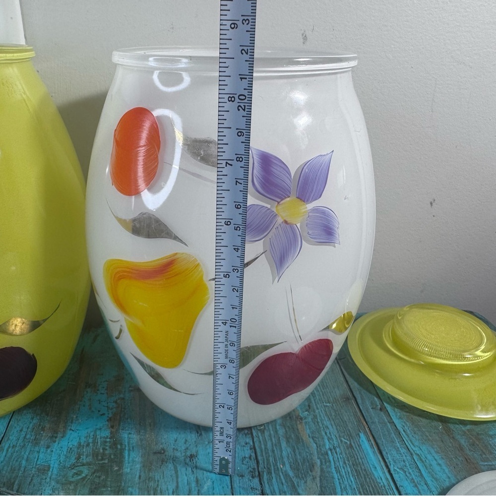 1950’s Bartlett Collin’s Mid Century Modern Vintage Glass Cookie Jar Set of 3 - Picture 10 of 16